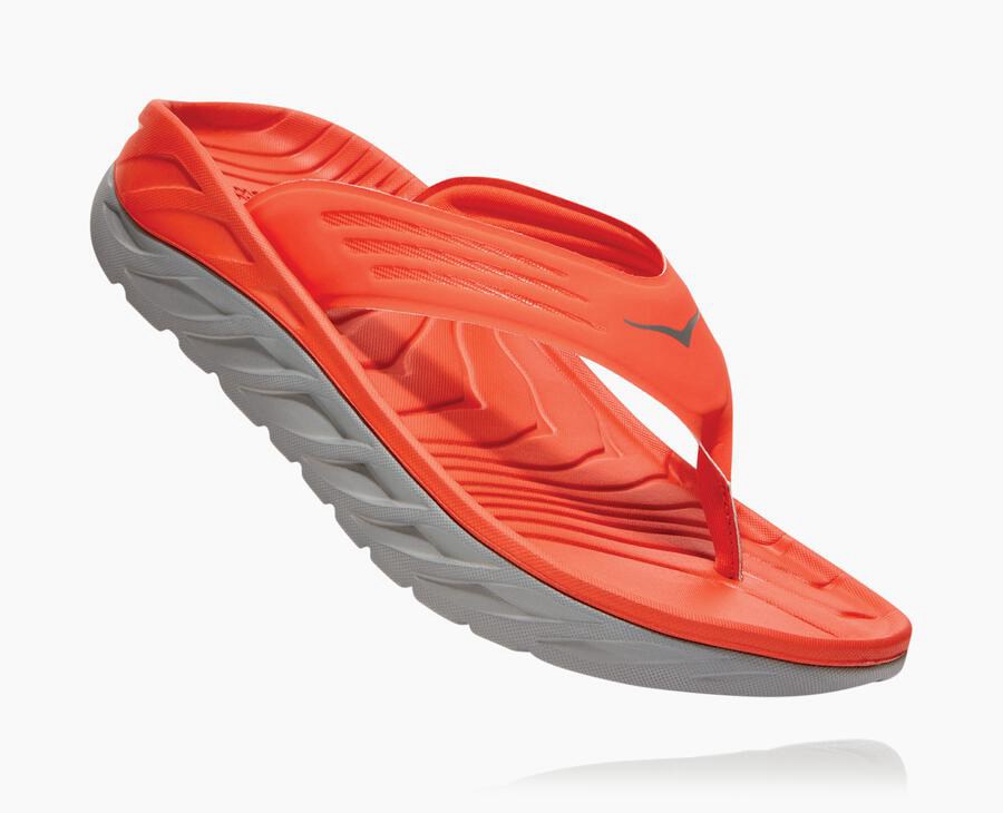 Hoka One One Ora Recovery Flip - Men Sandals - Red,Australia MVQ-520184